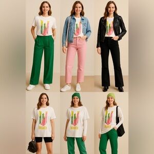 Universal Wicked Graphic Tee in White and Green Sz XL